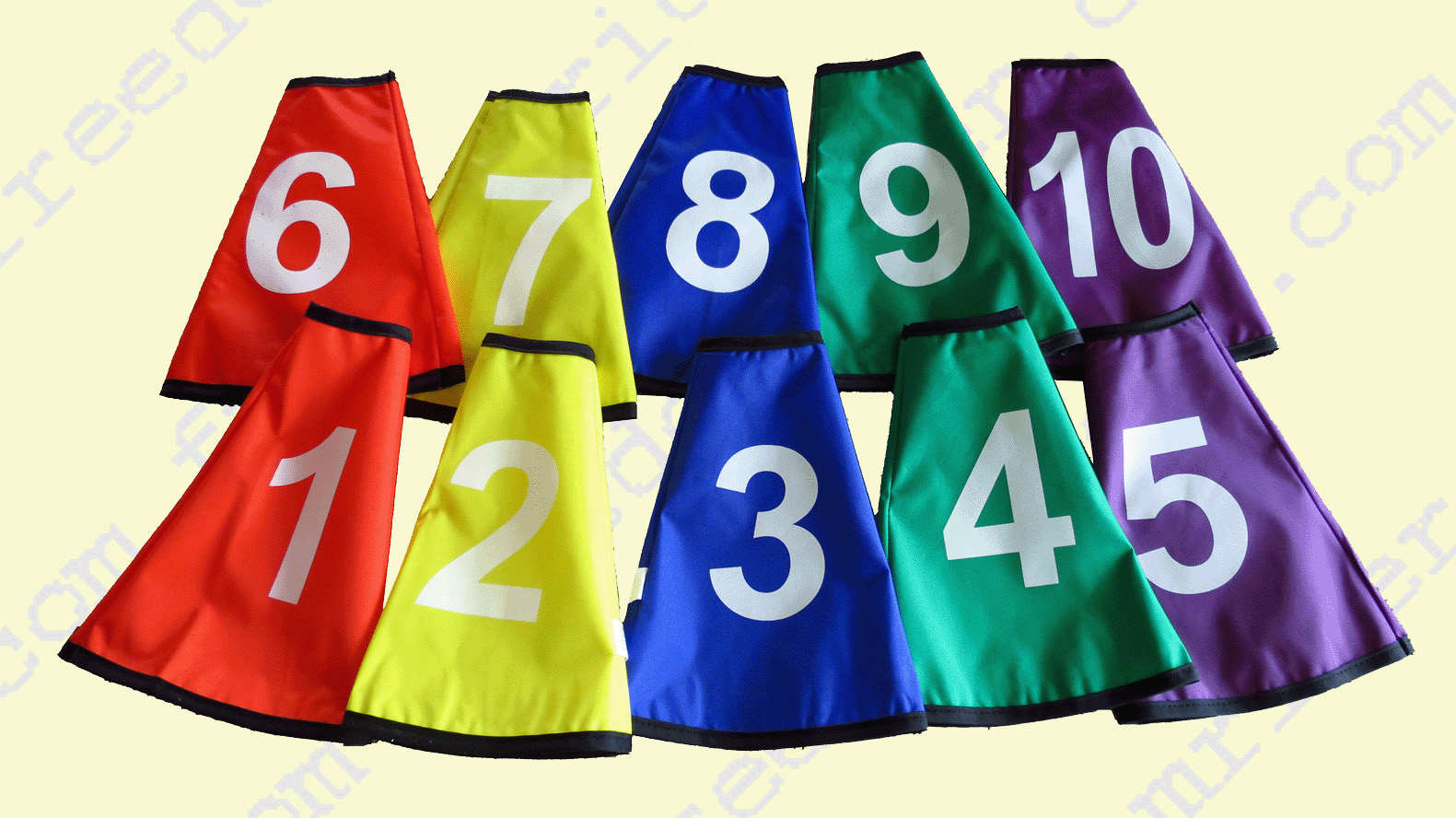 Colored Cone Sleeves - Cone Collars - Cone Covers with Numbers