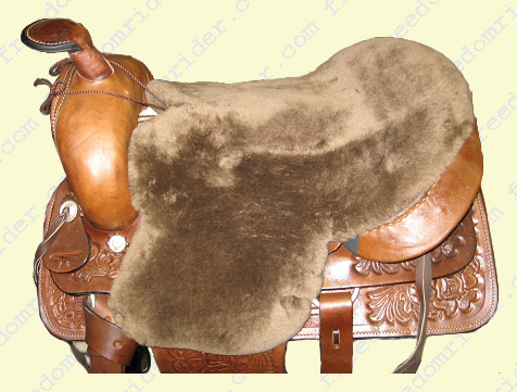 Western Deluxe Sheepskin Seat Saver seen from the top